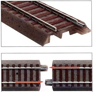 ROCO HO GELINE code83 ballasted track. Highest quality, self locking, sound absorbing track with ballast as prototype.