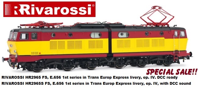RIVAROSSI HR2965 FS, E.656 1st series in Trans Europ Express livery, ep. IV